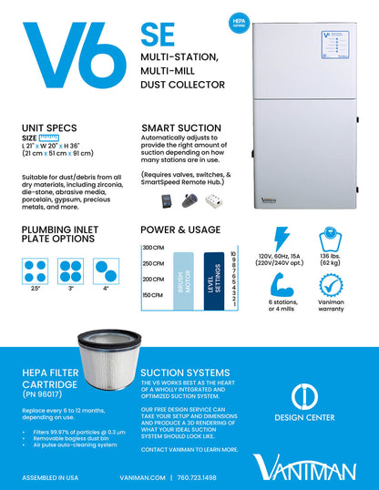 Vaniman VSix Multi-Station Dust Collector