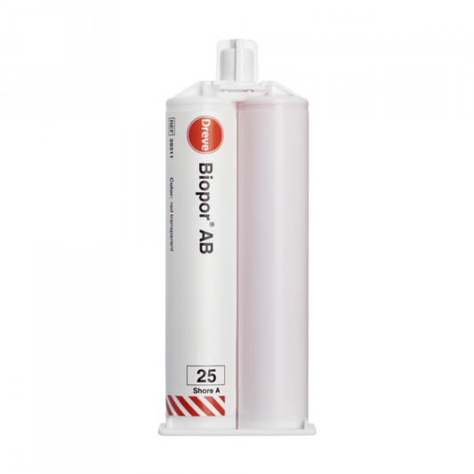 Dreve Biopor AB colorless-transparent, 25 Shore A, 8 x S 50 dbl cartridges of 2 x 25 ml A+B